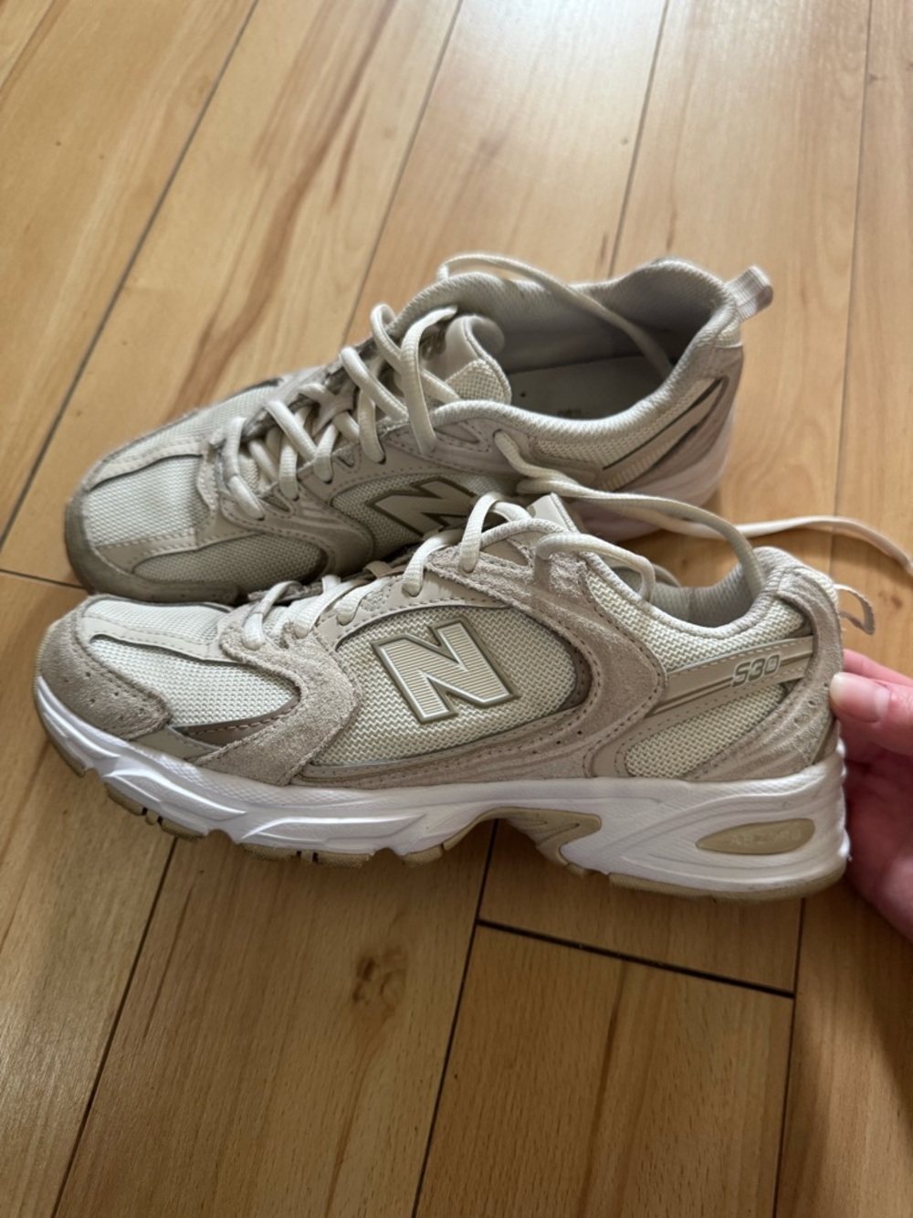 New Balance 530 Beige Mesh & Suede Sneakers